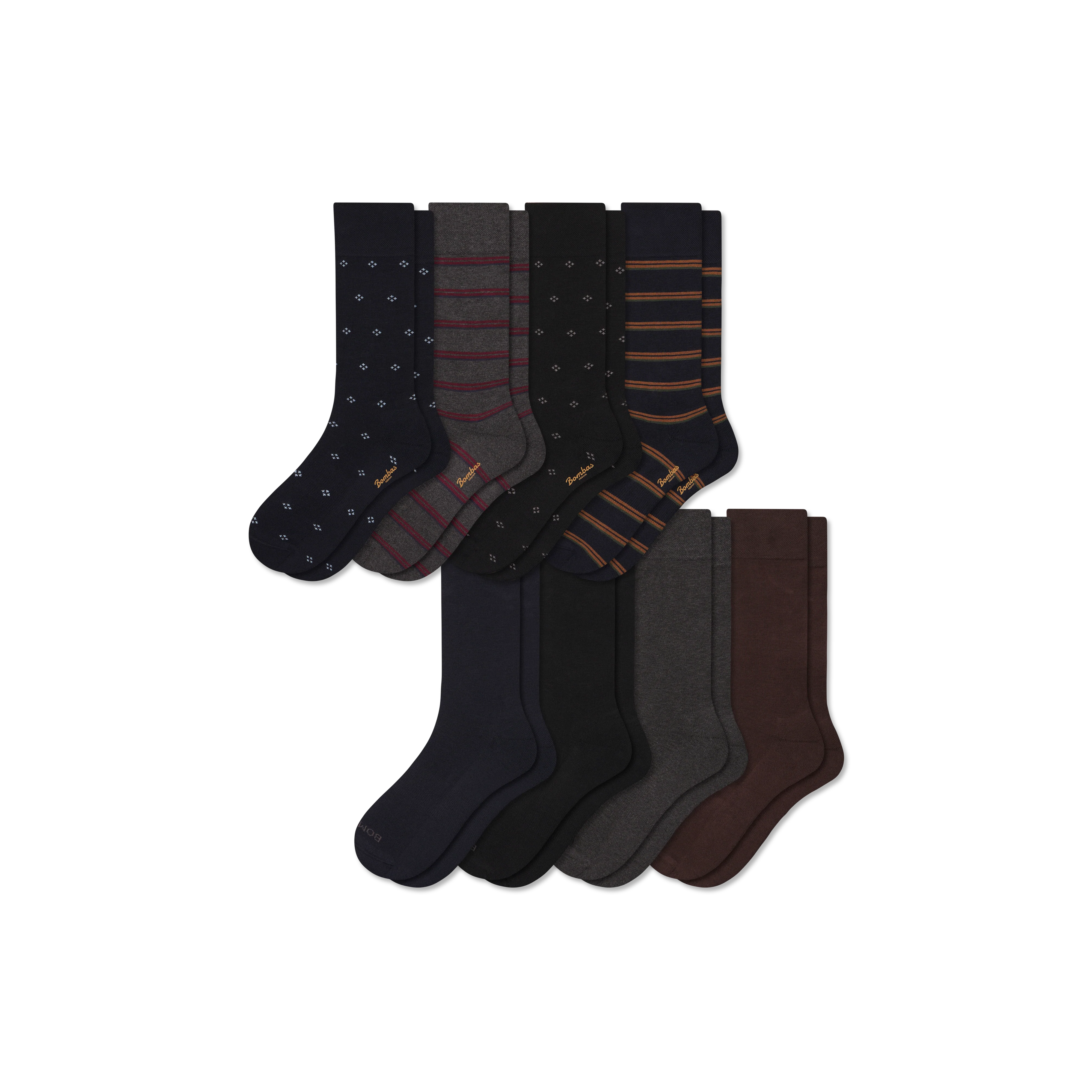 Men's Dress Calf Sock 8-Pack - Image 15