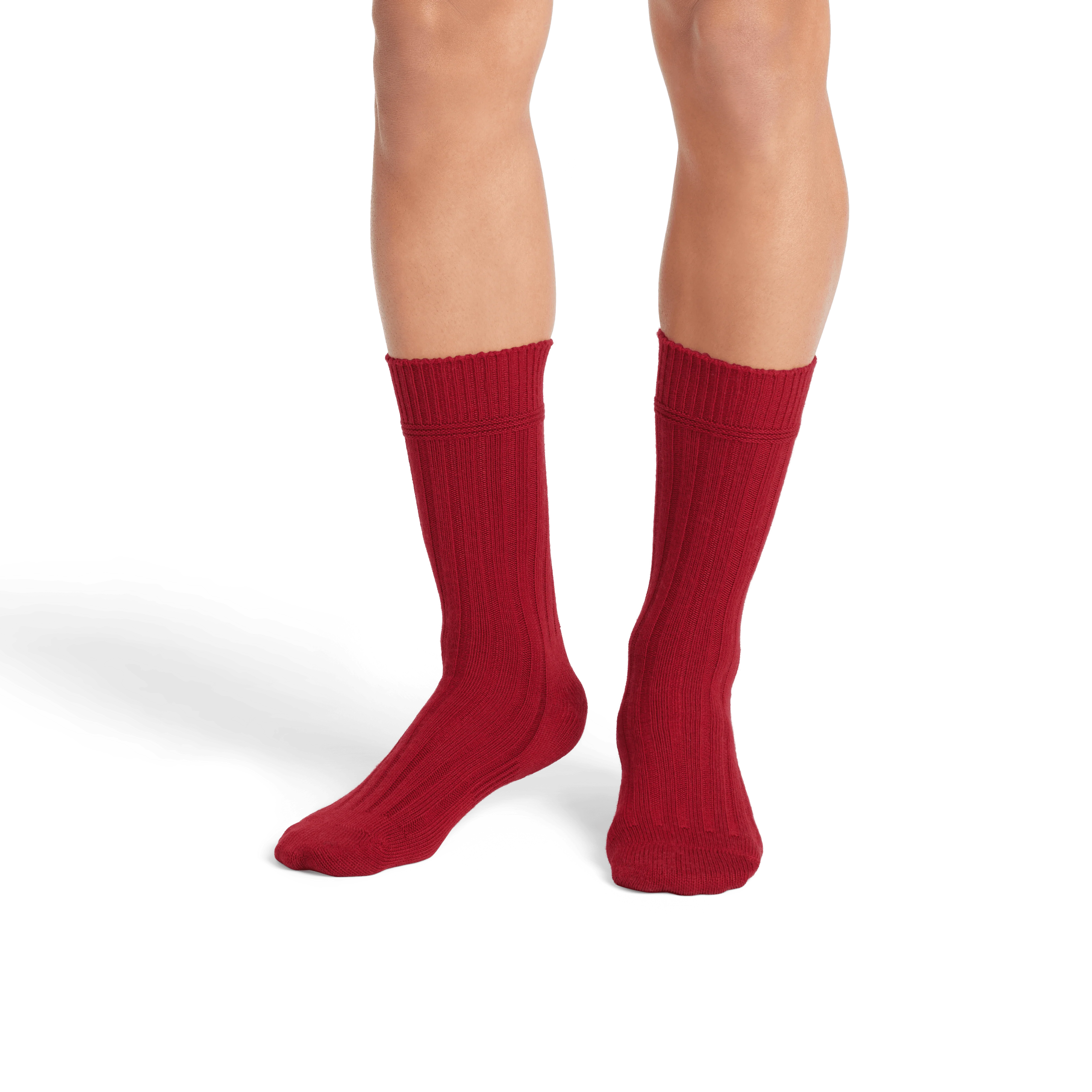 Men's Merino Cashmere Blend Rib Calf Socks - Image 12
