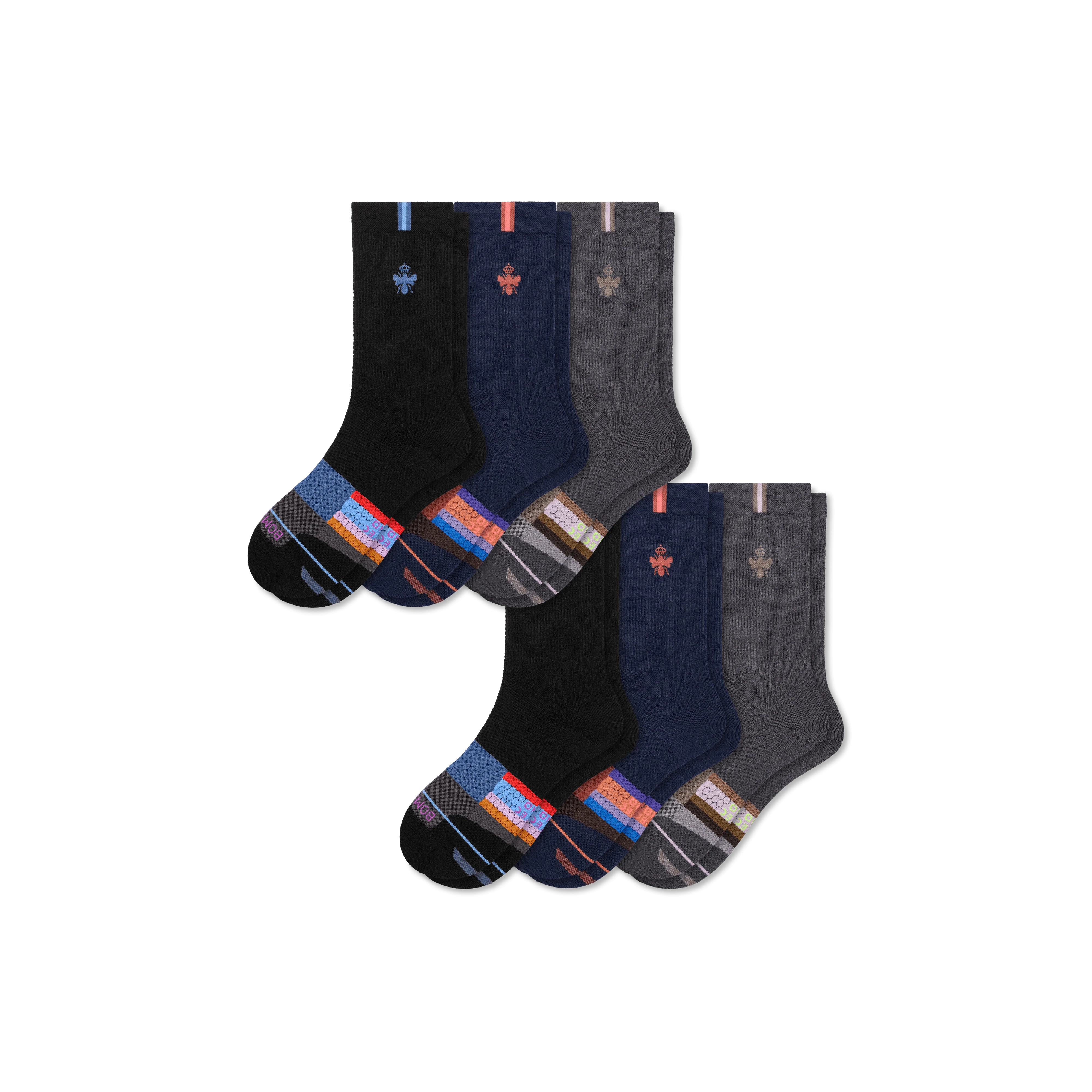 Men's Merino Wool Blend Run Calf Sock 6-Pack - Image 7
