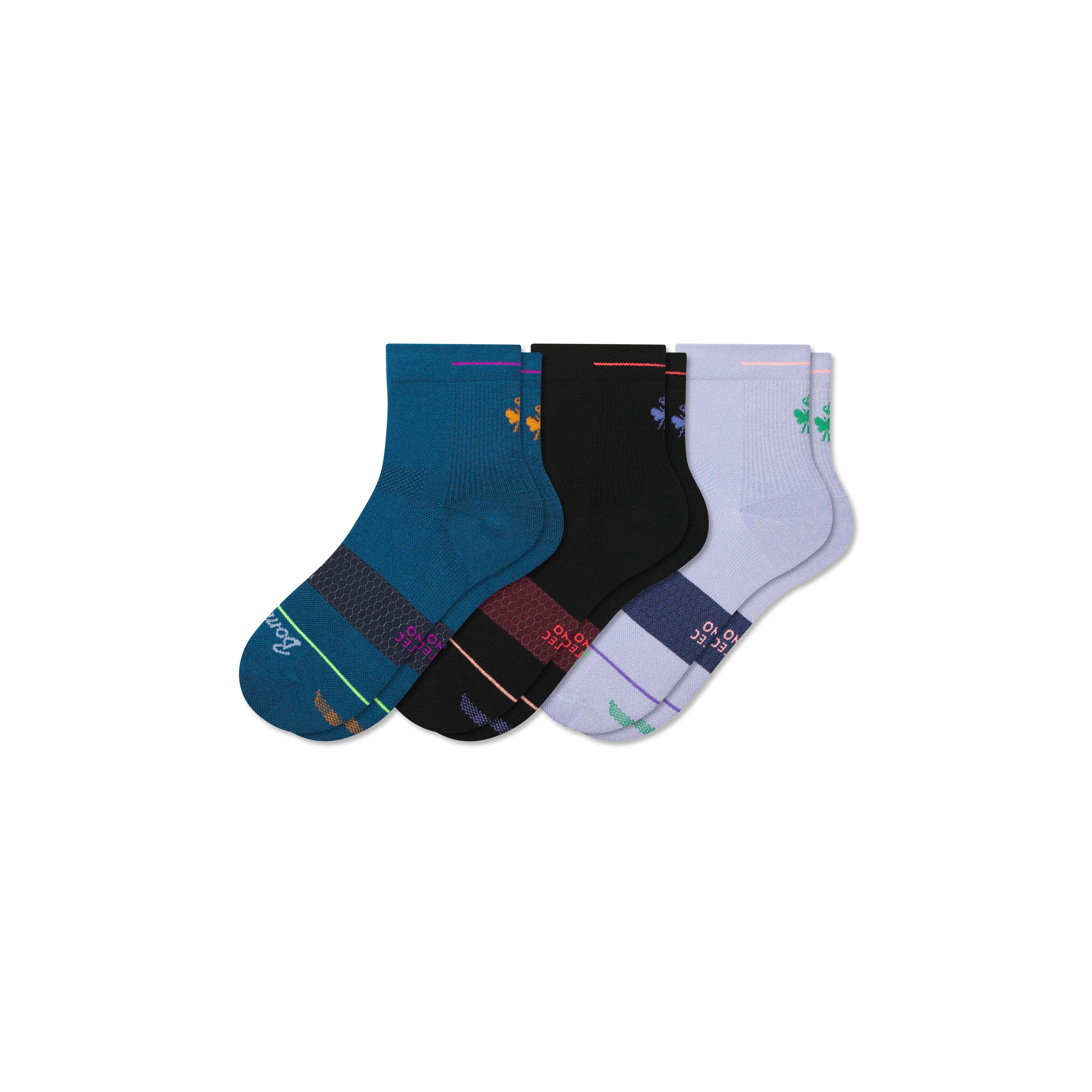 Men's Merino Wool Blend Run Quarter Sock 3-Pack - Image 7