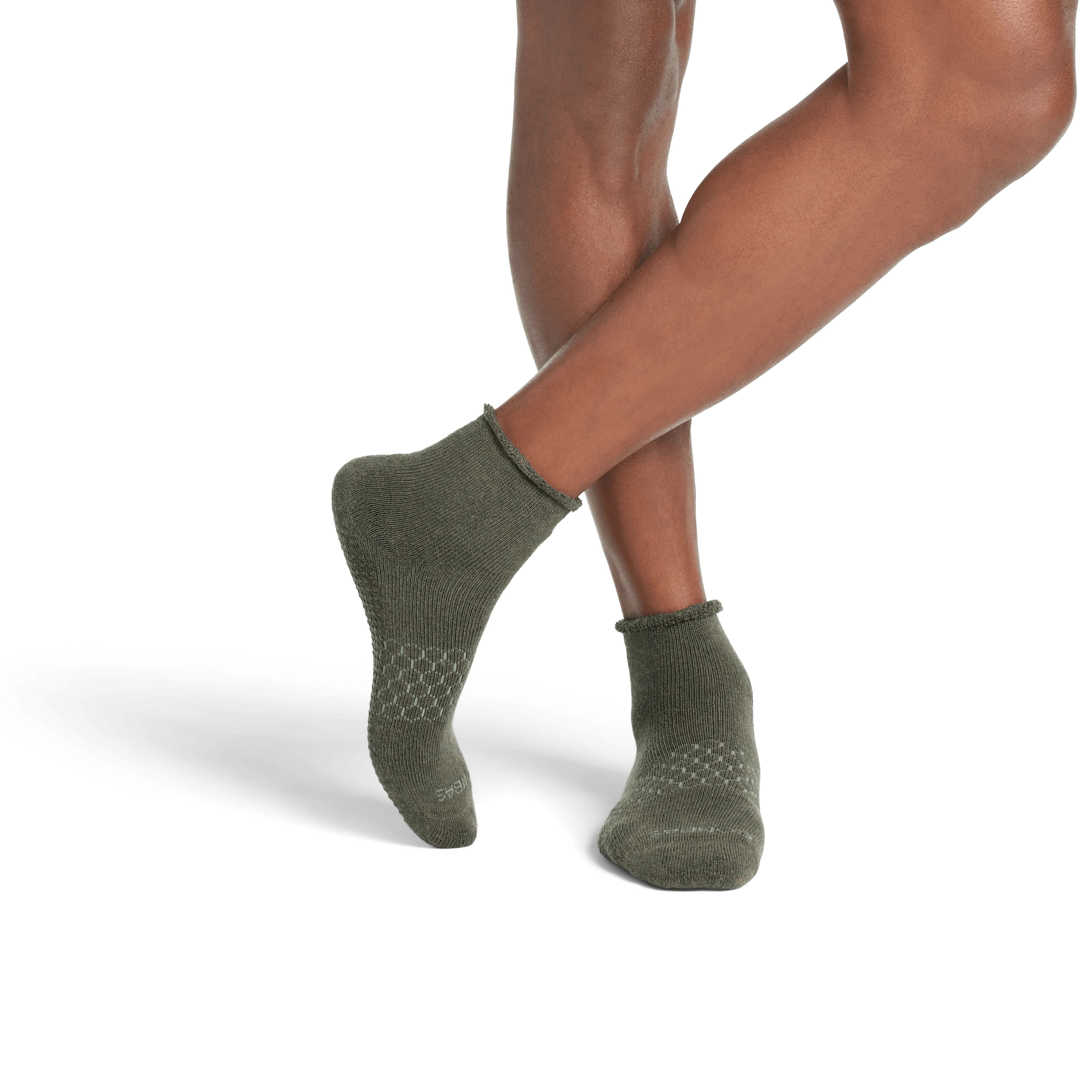 Men's Merino Wool Blend Roll-Top Gripper House Socks - Image 10