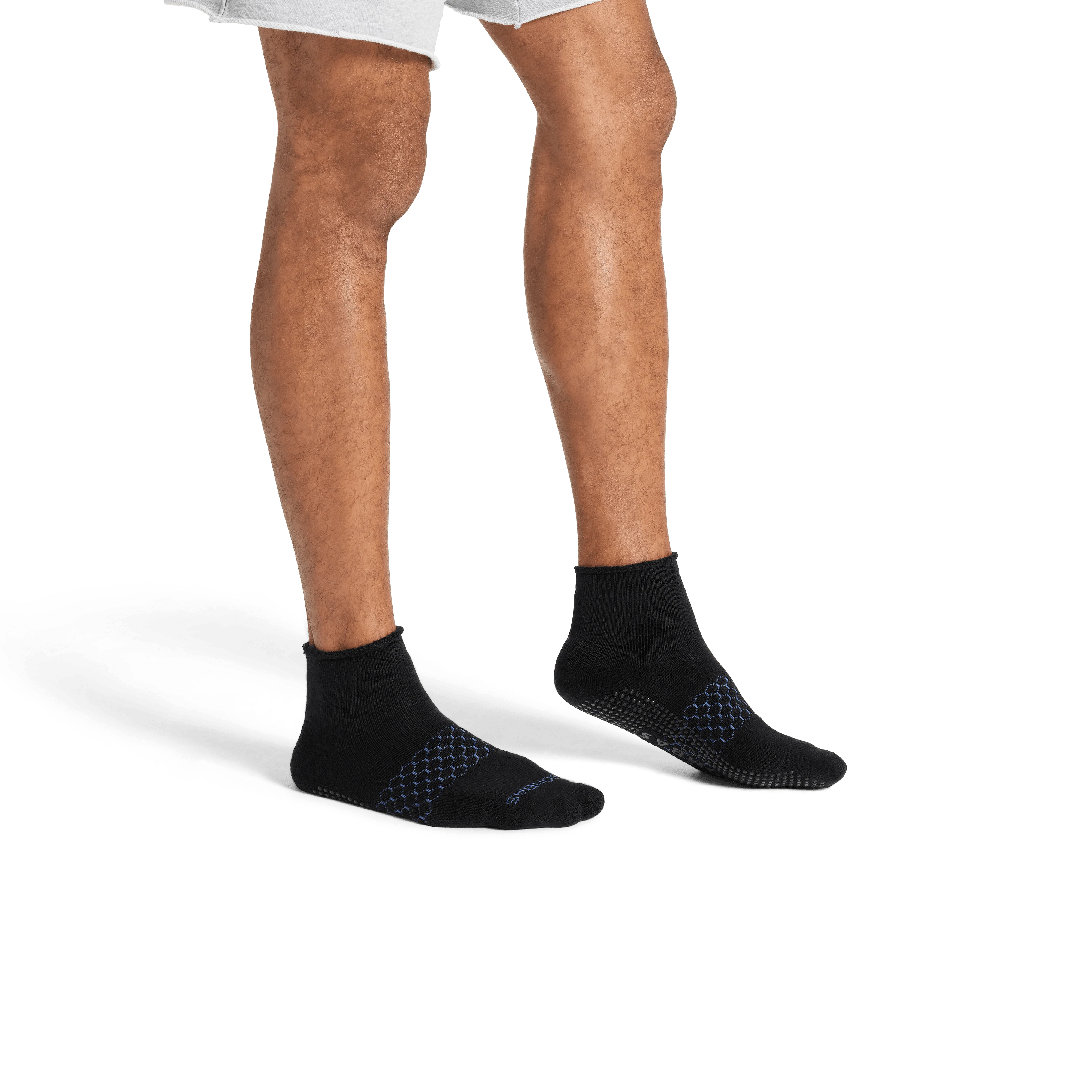 Men's Merino Wool Blend Roll-Top Gripper House Socks - Image 7