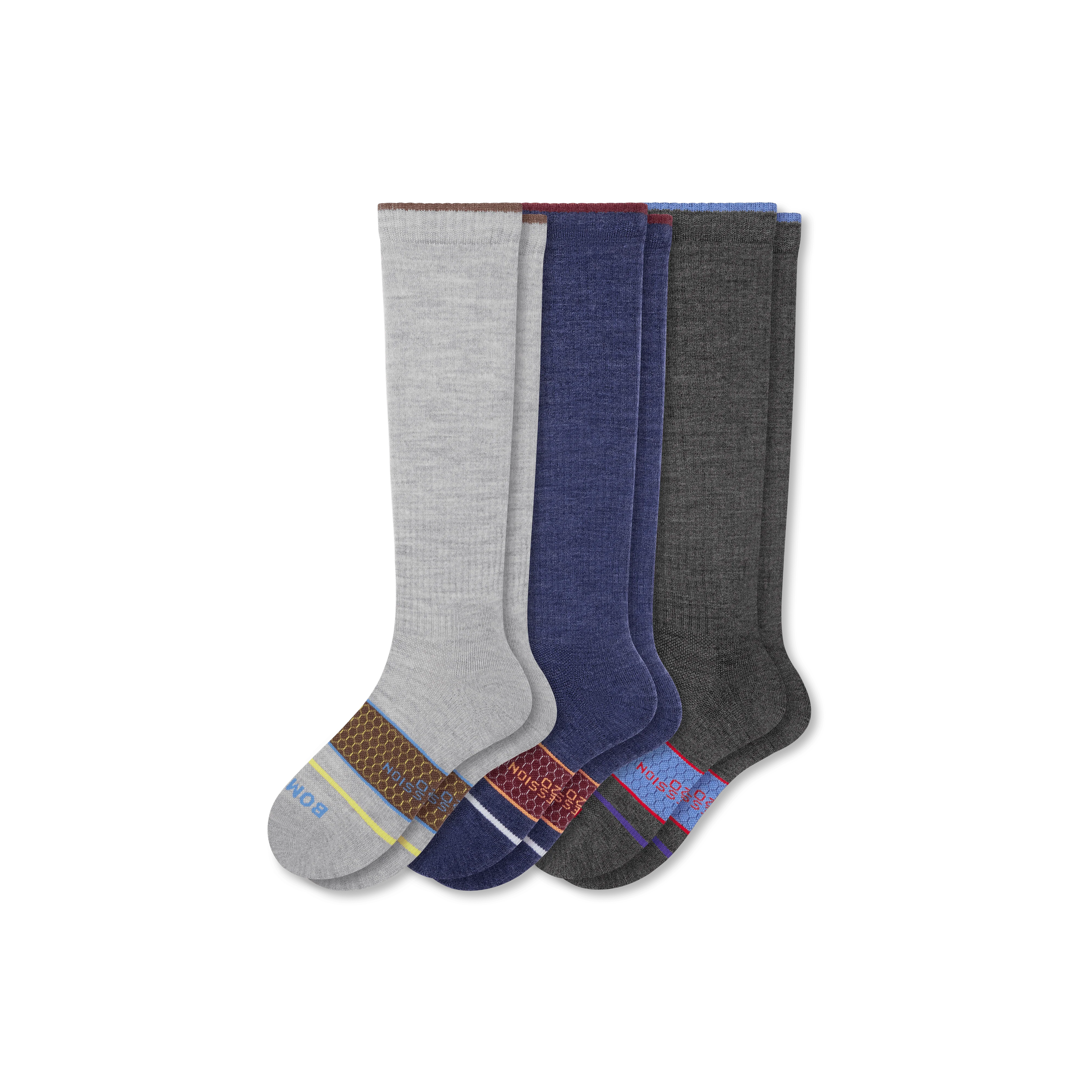 Women's Merino Wool Blend Everyday Compression Knee High Sock 3-Pack (15-20mmHg) - Image 9