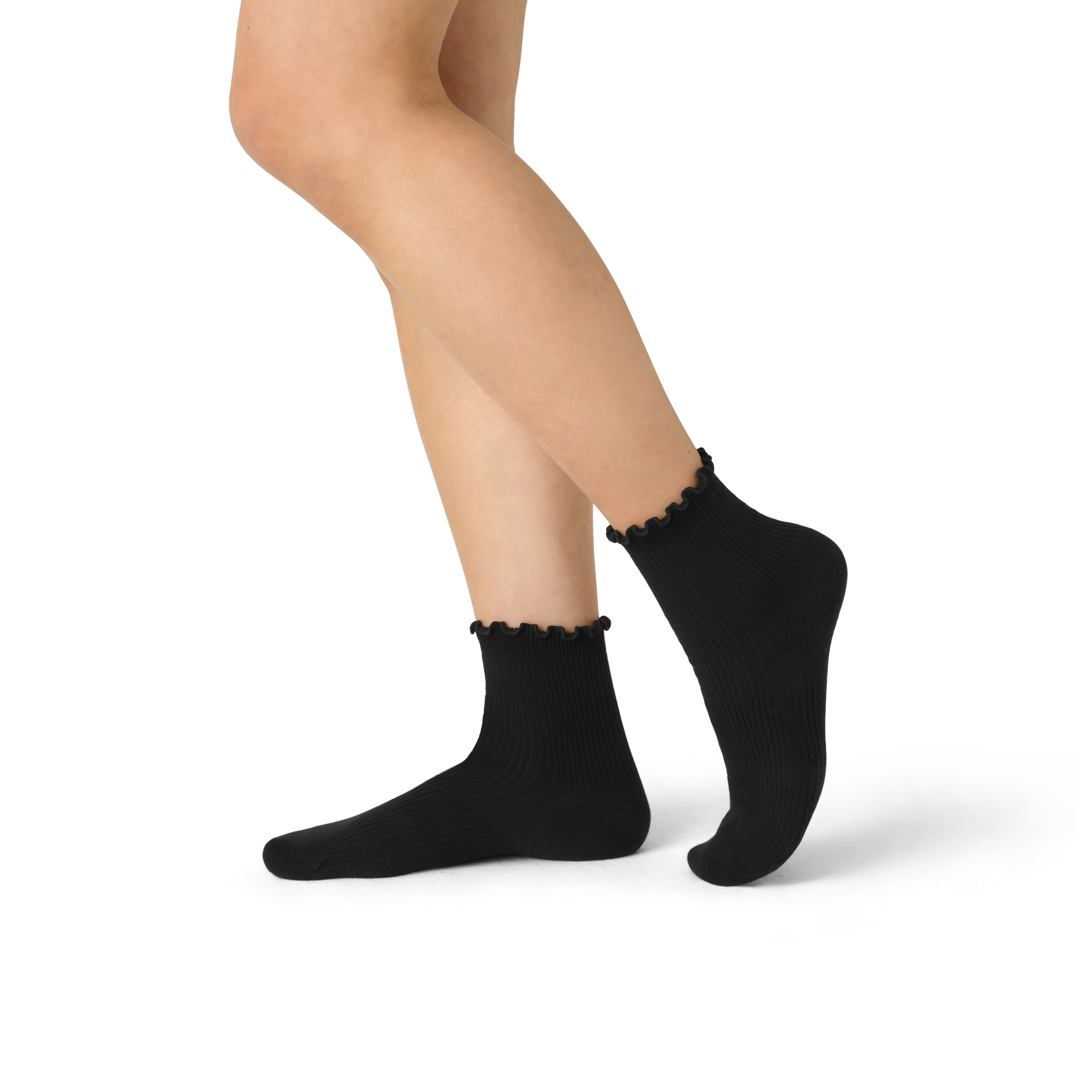 Women's Ruffle Rib Quarter Socks - Image 16