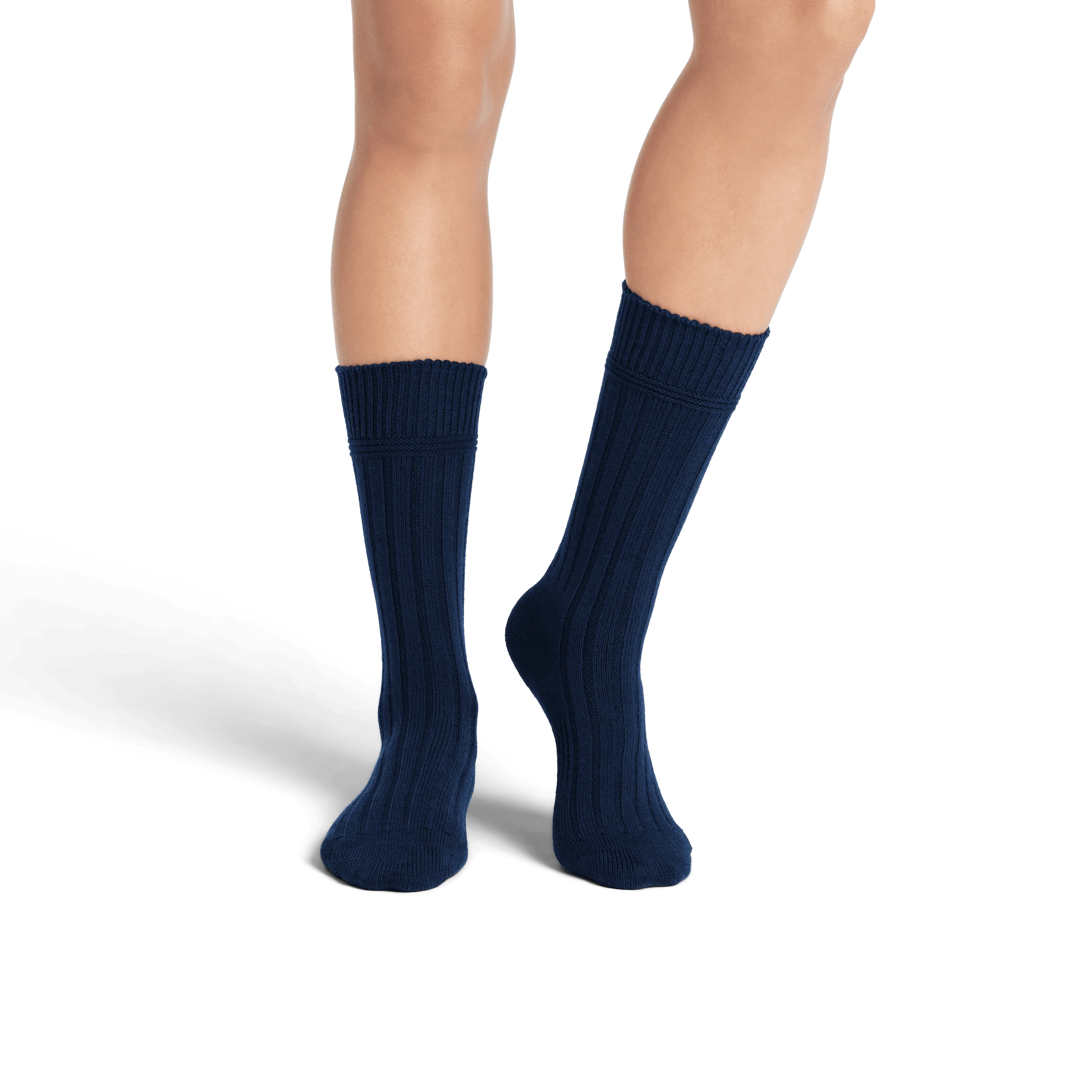 Women's Merino Cashmere Blend Rib Calf Socks - Image 8