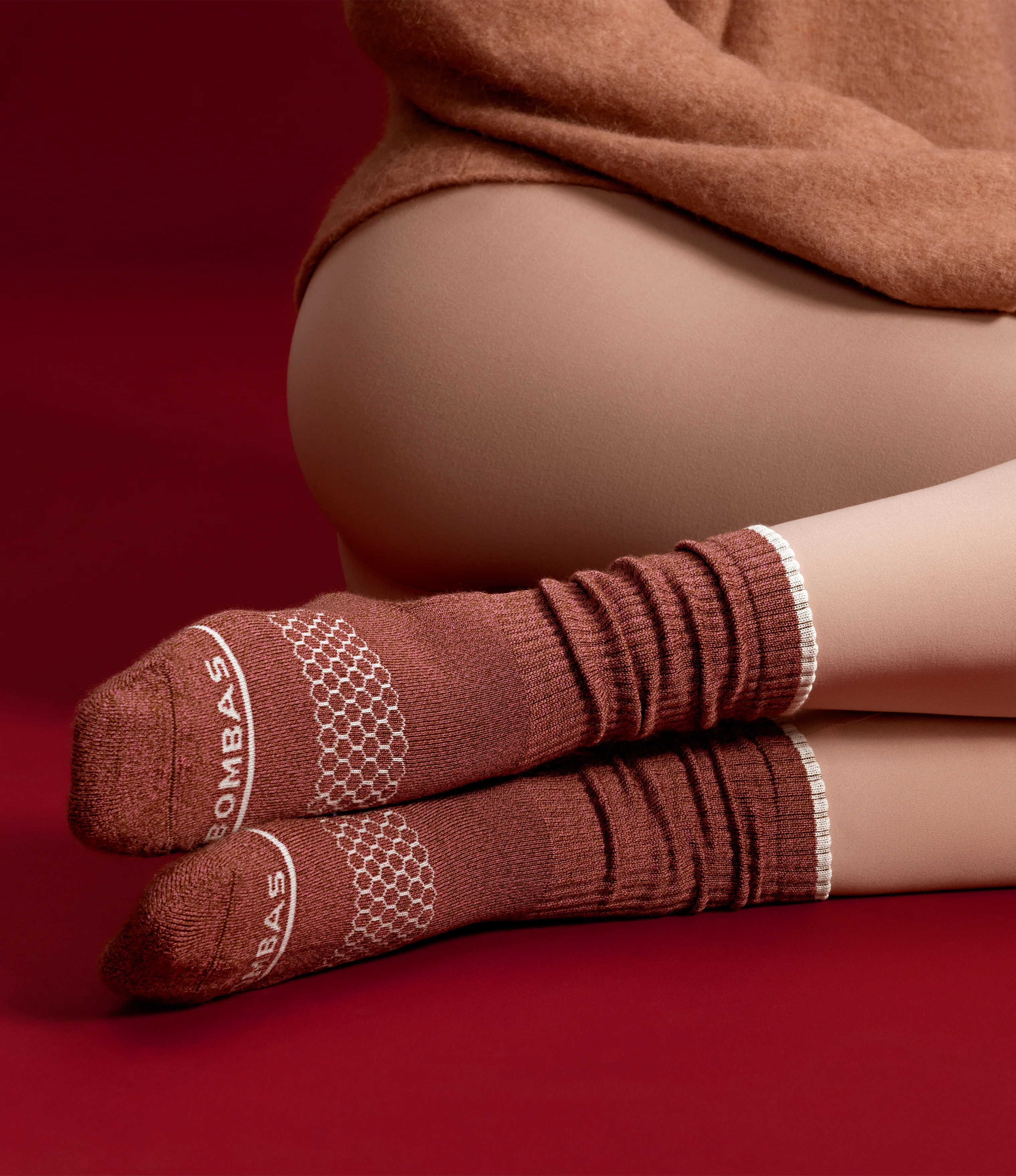 Women's Merino Wool Blend Calf Socks - Image 2