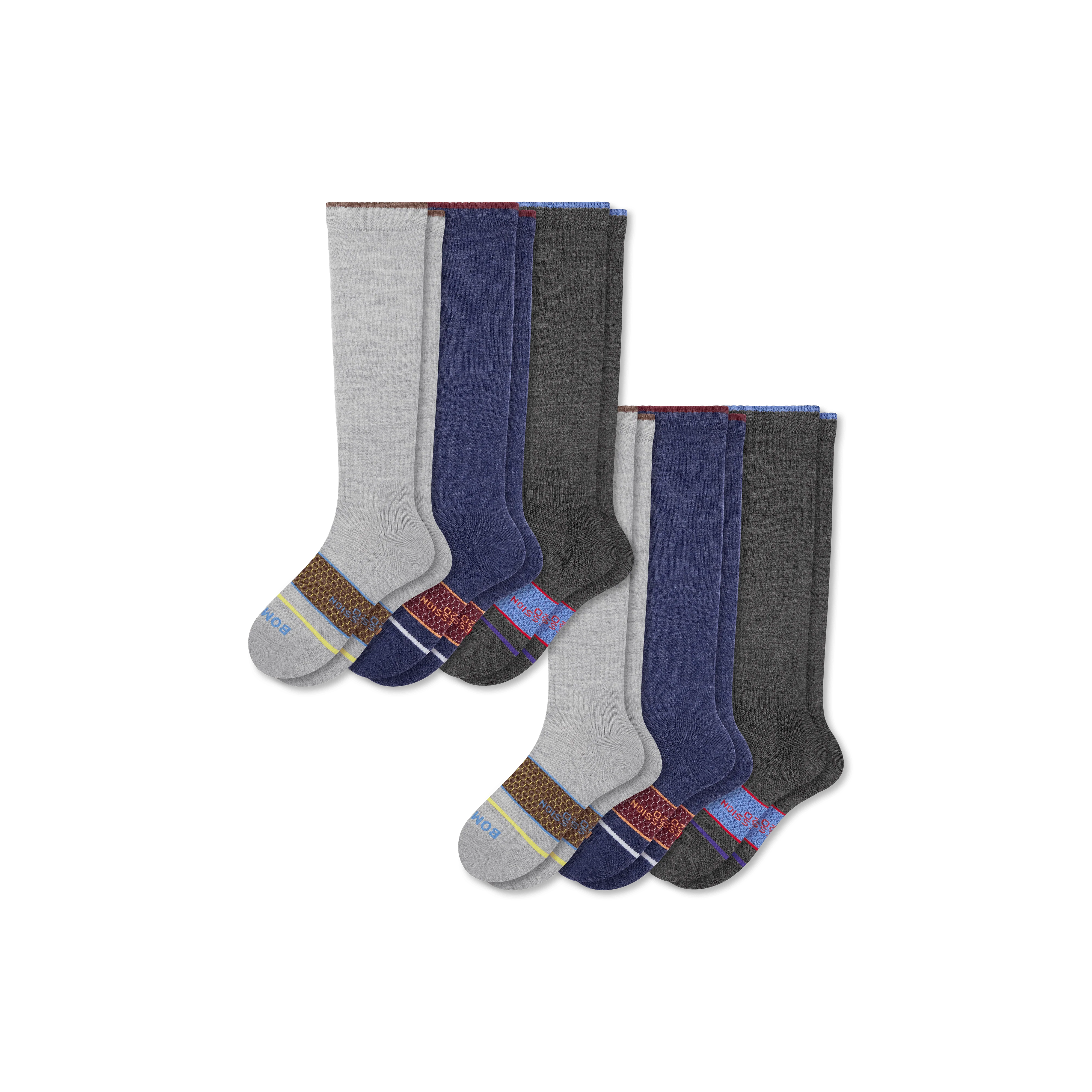 Women's Merino Wool Blend Everyday Compression Sock 6-Pack (15-20mmHg) - Image 8