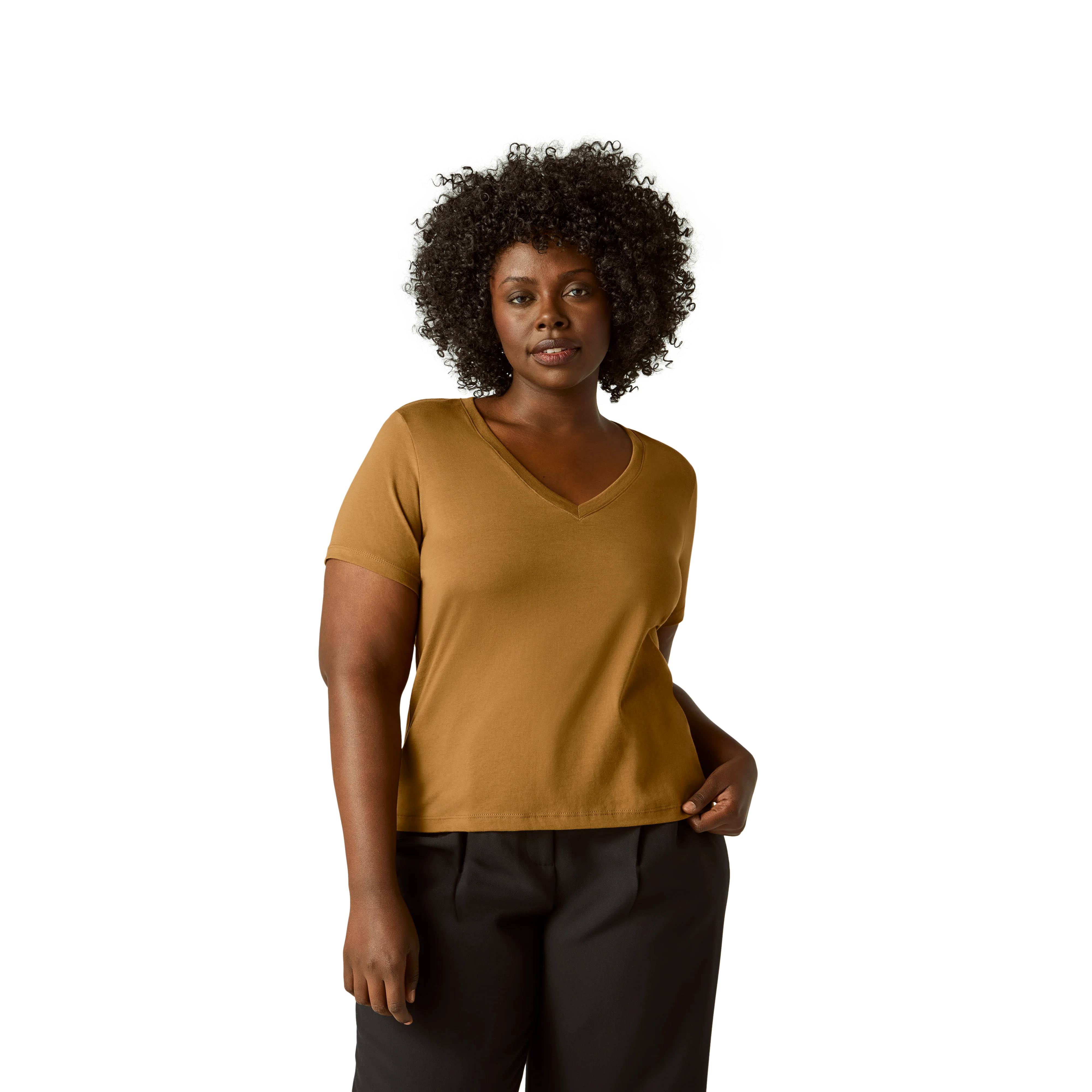 Women's Pima Cotton V-Neck T-Shirt - Image 15