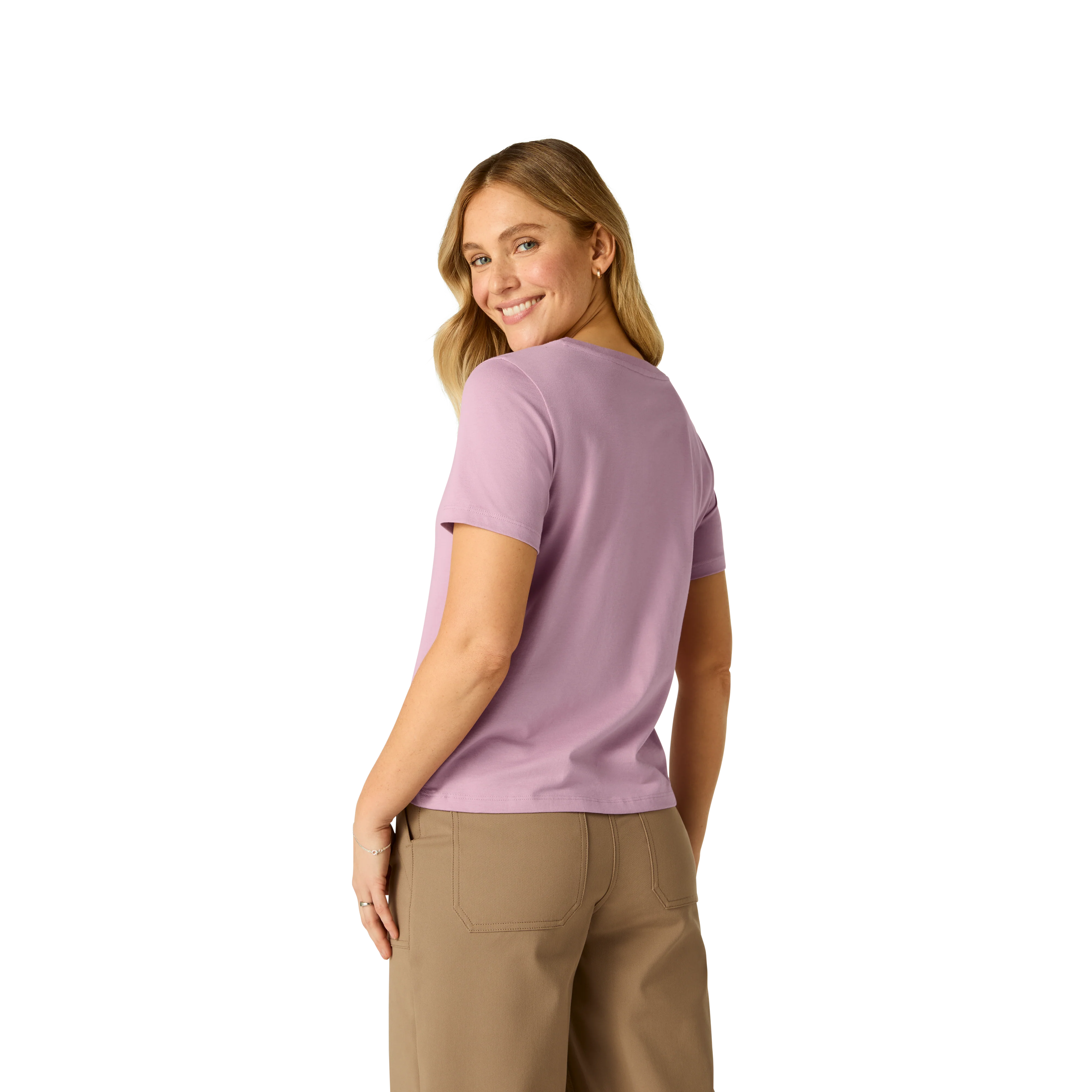 Women's Pima Cotton V-Neck T-Shirt - Image 19