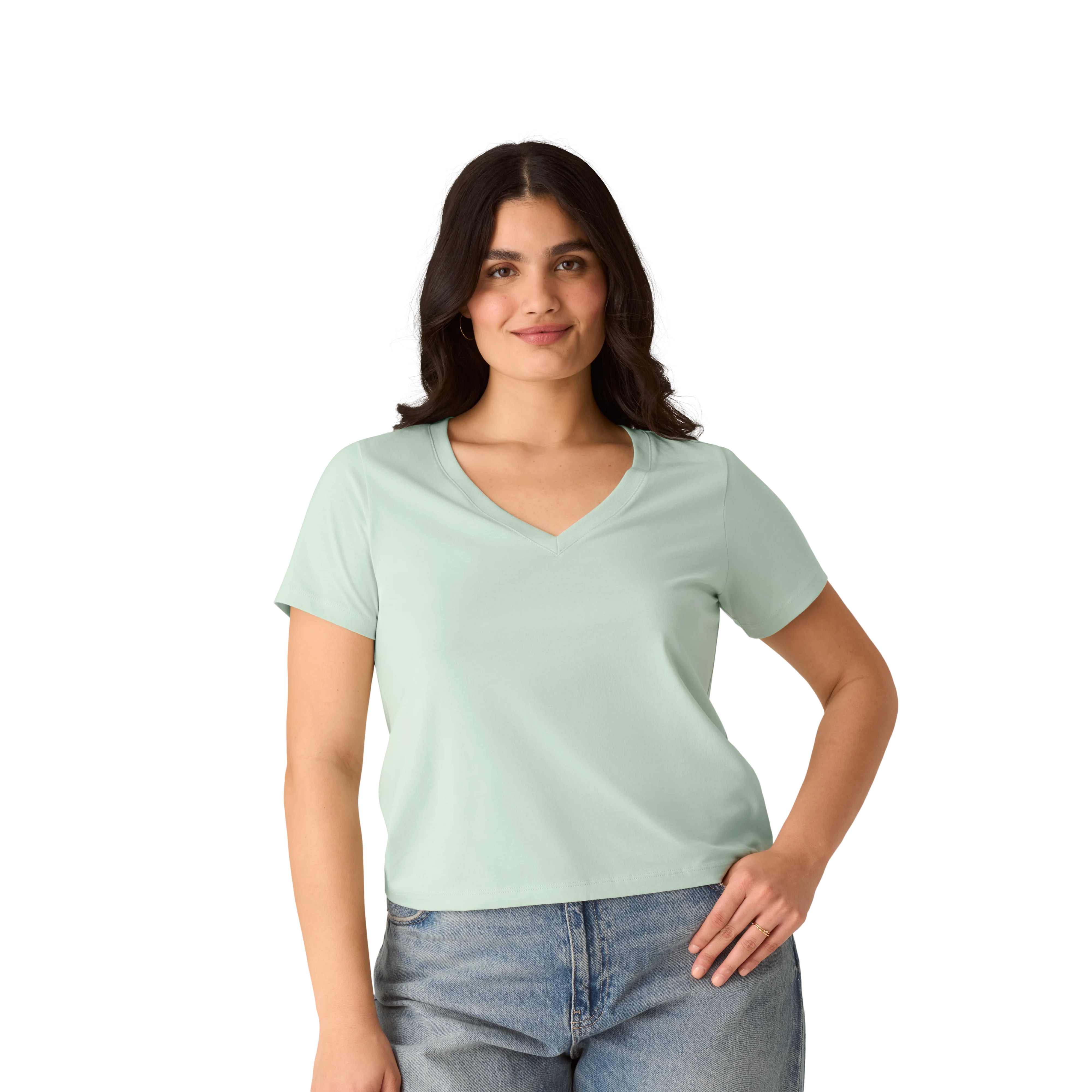 Women's Pima Cotton V-Neck T-Shirt - Image 5