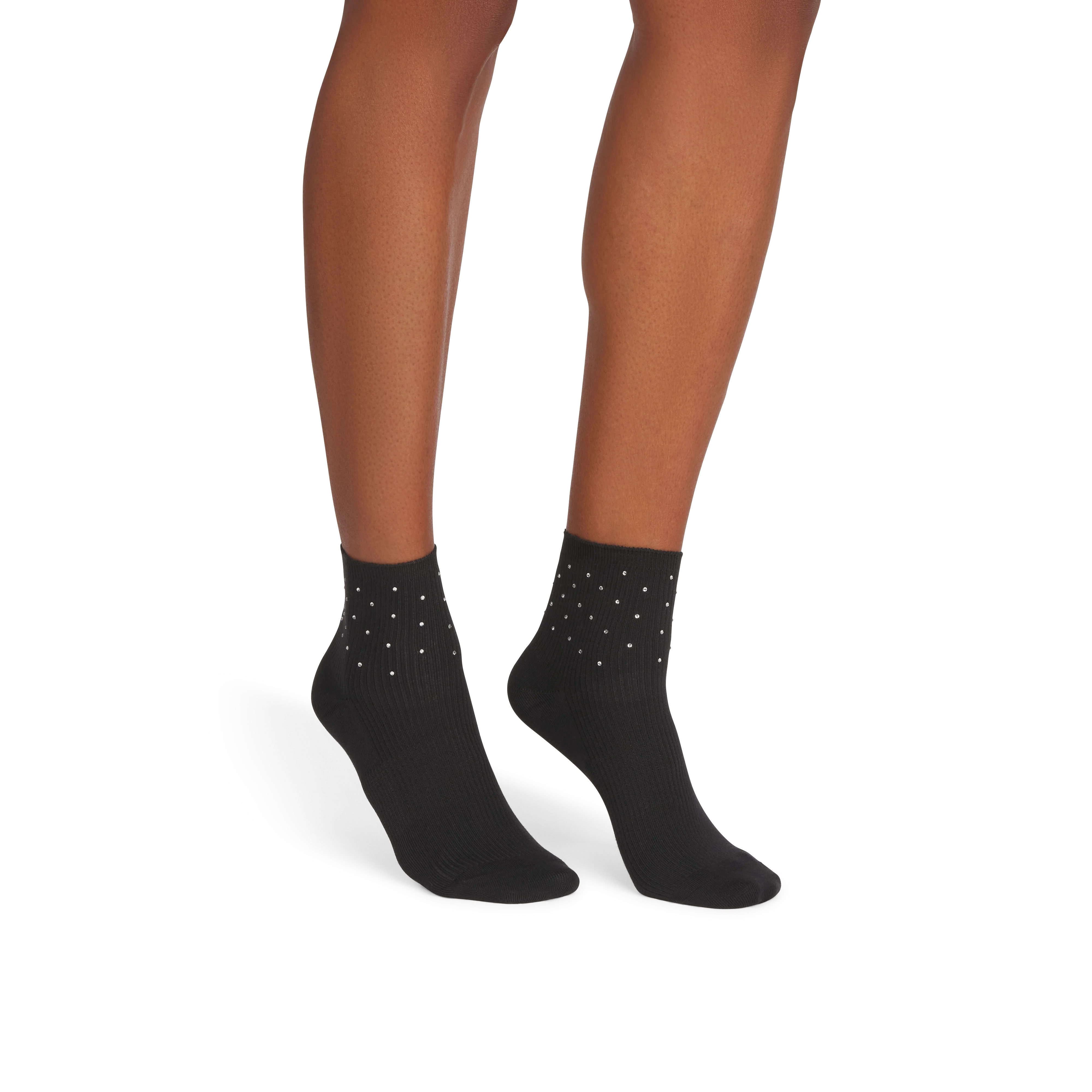 Women’s Rhinestone Rib Quarter Socks - Image 6