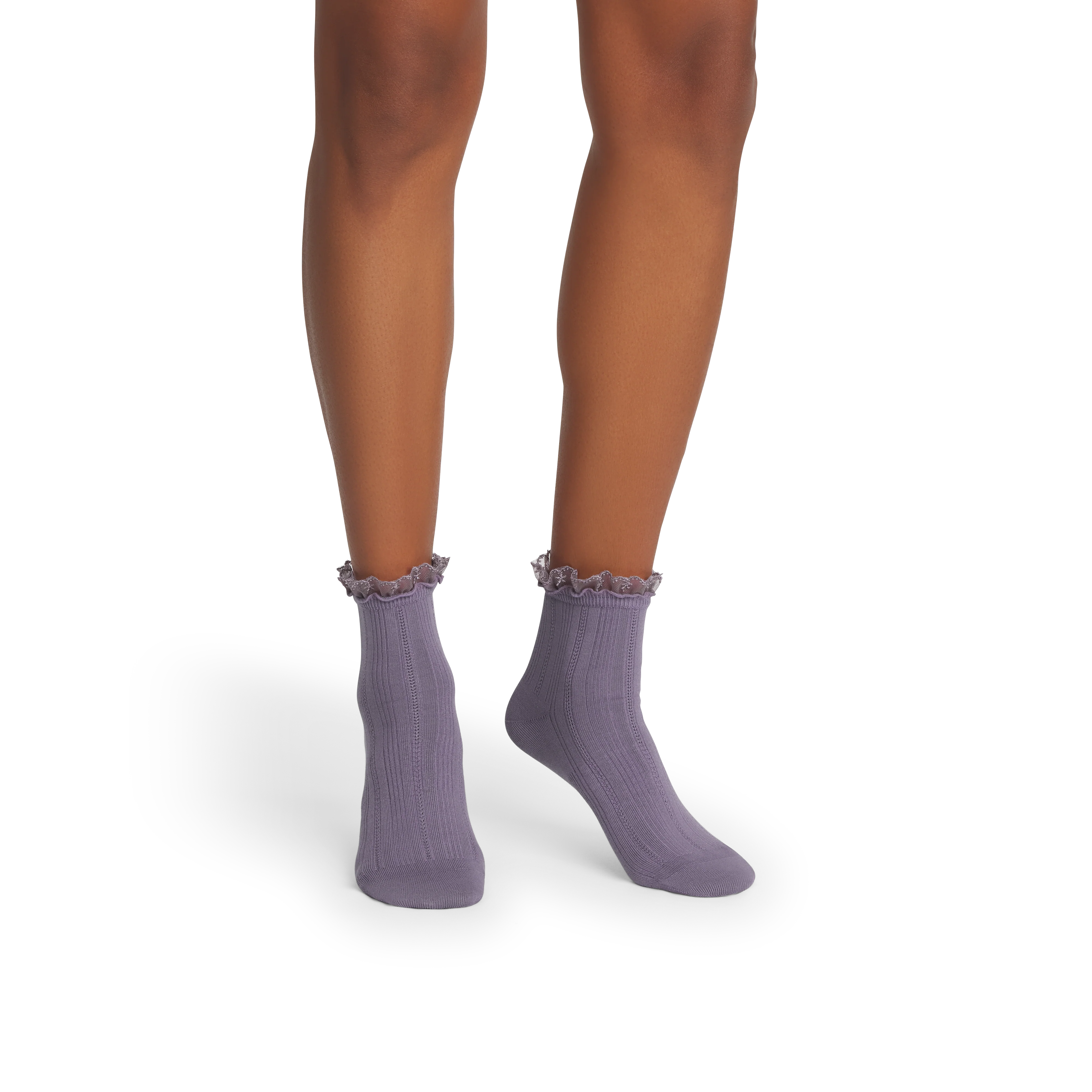 Women's Ruffle Lace Quarter Socks - Image 2